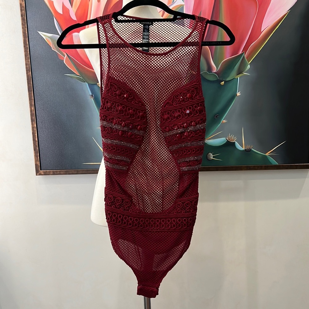 La Perla Calypso Embellished Mesh Bodysuit